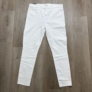 NEW Joe's White Distressed High Rise Skinny Ankle‎ Jeans Size 32 X 28 NWT